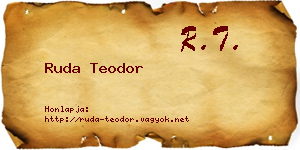 Ruda Teodor névjegykártya